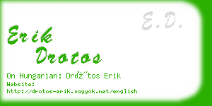 erik drotos business card